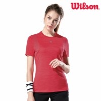 윌슨 여성 반팔티셔츠 2386 레드 단체티 테니스복