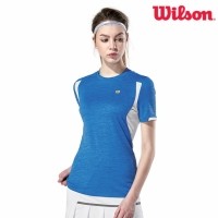 윌슨 여성 반팔티셔츠 2368 블루 테니스복 배드민턴복