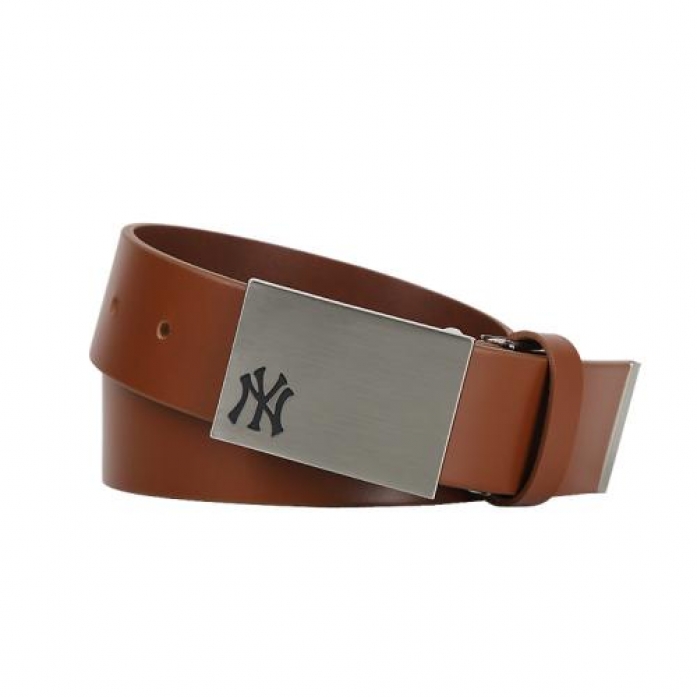 [MLB] 골프벨트 New York Yankees Solid Leather Golf Belt (Tan)